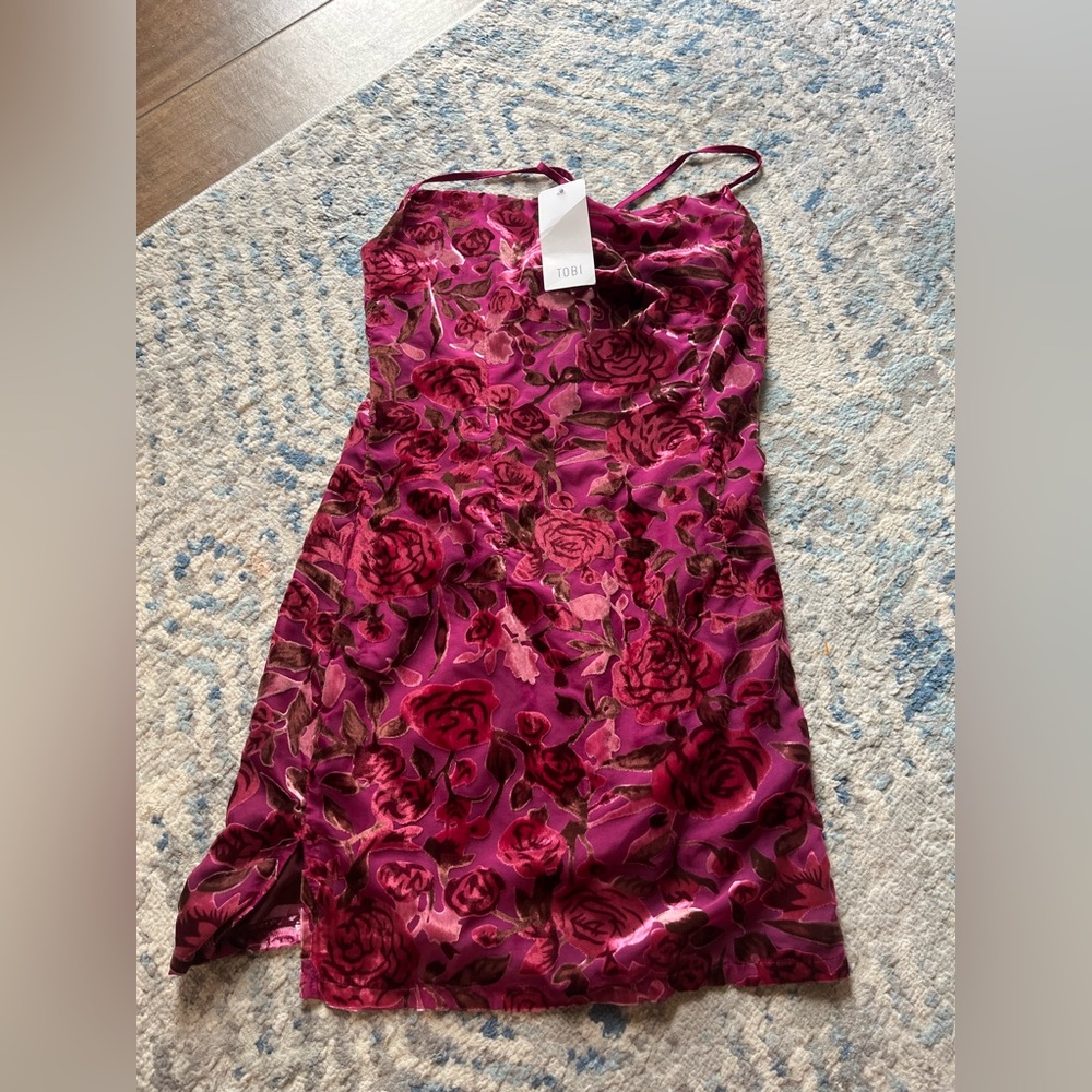 Nwt Tobi Velvet Rose Valentine Dress - Picture 1 of 4